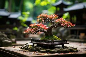 tradicional japonês bonsai plantar arte ai gerado foto