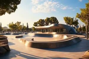 situação em Parque de skate arena dentro a cidade ai gerado foto