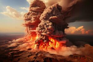 natureza desastre vulcânico erupção ai gerado foto