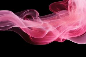Rosa fumaça em uma Preto fundo, luz abstrato textura, imprimir, bandeira foto