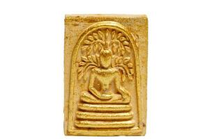 Buda amuletos estão fez a partir de tailandês amuletos argila isolado em uma branco fundo. foto