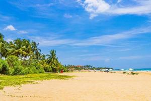 panorama da bela paisagem ensolarada da praia de bentota em sri lanka. foto