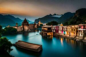 a lindo cidade do Udaipur dentro Índia. gerado por IA foto