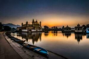 a dourado têmpora dentro amritsar, Índia. gerado por IA foto