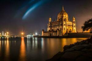 a noite céu sobre a cidade do Mumbai. gerado por IA foto