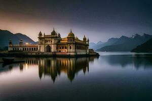 a dourado Palácio, amritsar, Índia. gerado por IA foto