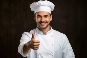 retrato do uma chefe de cozinha trabalhando dentro uma profissional cozinha. ai generativo foto