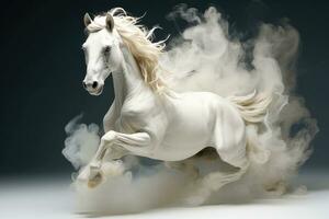 abstrato cavalo com complexo movimento e nebuloso cor, generativo ai foto