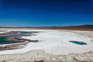 panorama do a escondido baltinache lagoas - Atacama deserto - Chile. foto