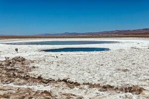 panorama do a escondido baltinache lagoas - Atacama deserto - Chile. foto