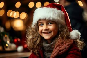 uma alegre crianças Natal festa com jogos, guloseimas, e uma Visita a partir de santa noel. generativo ai foto