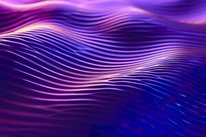 3d renderiza tecnológica ondas com roxo, e vibrante cores. ai generativo foto