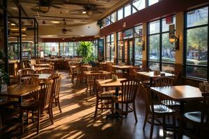 dentro restaurante situação dia Visão ai gerado foto