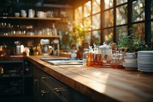 pacífico situação do a tarde dentro a cozinha ai gerado foto