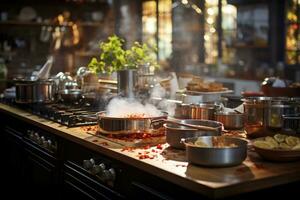 pacífico situação do a tarde dentro a cozinha ai gerado foto