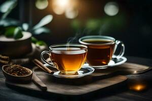 a saúde benefícios do chá. gerado por IA foto