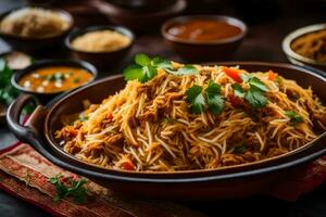 indiano Comida é uma popular escolha para muitos pessoas. gerado por IA foto