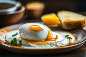 ovos estão uma ótimo fonte do proteína e saudável gorduras. gerado por IA foto