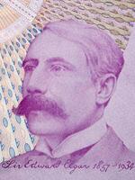 Edward Elgar uma retrato a partir de velho Inglês dinheiro foto