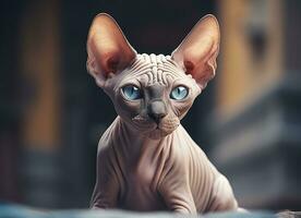 lindo foto sphynx gato conceito, contemporâneo natural e humor social fundo. generativo ai