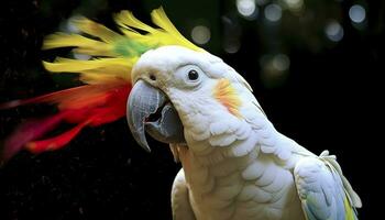 digital foto manipulação do uma branco papagaio. generativo ai