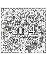coloração página para a Novo ano 2024 mandala foto