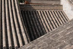 telhado de telha em tianshui folk arts museum hu shi folk house, gansu china
