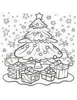coloração livro para crianças grande Natal árvore foto