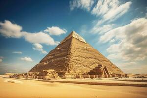 pirâmide do Khafre dentro Gizé, Cairo, Egito, a ótimo pirâmide do Khafre ou pirâmide do Khafre dentro Gizé, Egito, ai gerado foto
