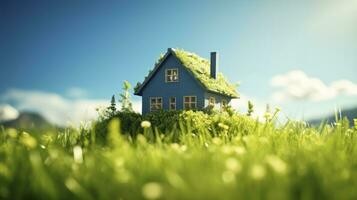 verde e ambientalmente amigáveis habitação conceito. ai gerado foto