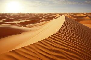 rolando laranja areia dunas e areia ondulações.ai gerado. foto