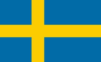 a oficial atual bandeira do reino do Suécia. Estado bandeira do Suécia. ilustração. foto