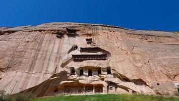 bela paisagem vista do templo mati em zhangye gansu china. foto