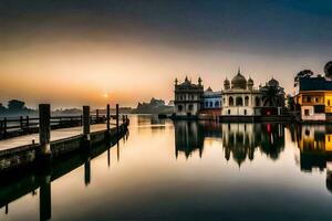 a dourado têmpora, amritsar, Índia. gerado por IA foto