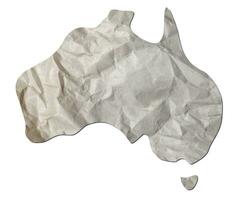 Austrália mapa papel textura cortar Fora em branco fundo. foto