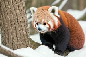 vermelho panda. ai generativo pró foto