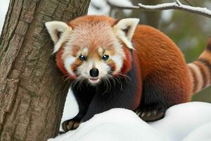 vermelho panda. ai generativo pró foto