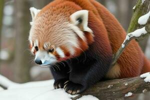 vermelho panda. ai generativo pró foto