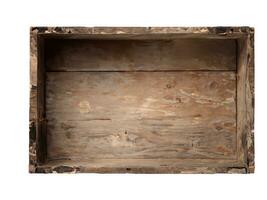 velho de madeira caixa isolado em uma branco fundo foto