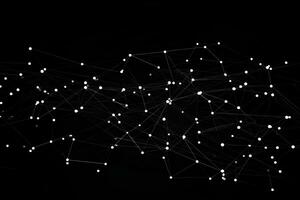 tecnologia abstrato rede com uma cyber rede rede e conectado partículas. grande dados visualização. digital pontos e linhas. ai generativo foto