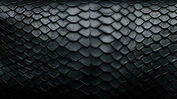 ai generativo fundo textura Preto couro répteis. serpente pele ou Dragão escala textura foto