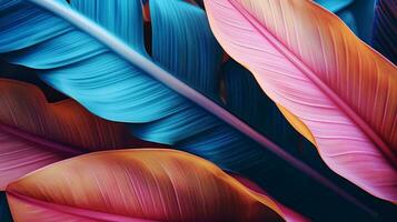colorida e brilhante tropical folhas, ai generativo foto