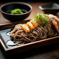 delicioso ramen macarrão restaurante prato, ai generativo foto