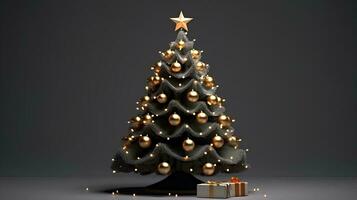 Natal árvore decorado com 3d animado luz foto