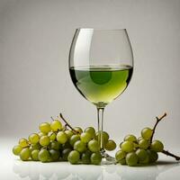 uma vidro do verde vinho isolado em branco fundo. ai generativo foto
