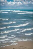 a mar é lindo a água é tão Claro você pode ver, com branco areia de praia. ai generativo foto