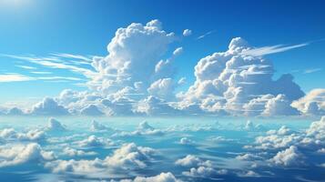 ai gerado dia ensolarado céu azul com nuvens foto