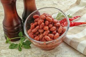 feijão vermelho ao molho de tomate foto