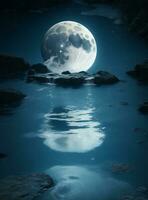 lua cair dentro água foto