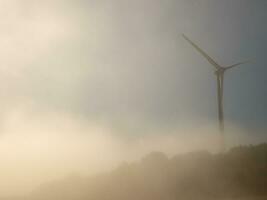 vento poder plantar rotor fechar visualizar. força do vento gerador. verde energia, eco amigáveis indústria conceito foto